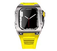 BNCXMO Lastest Stainless Steel Strap Case for Band 7 45mm Titanium Alloy Case for Iwatch 7 6 5 4 SE 44MM Diy Mod Kit Set