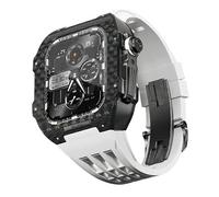 BNCXMO Latest lightweight carbon fiber case+fluororubber strap,For 8/7/6/5/4 series Replacement strap,For iwatch 44/45mm Watch Band upgrade kit