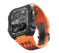 BNCXMO Latest lightweight carbon fiber case+fluororubber strap,For 8/7/6/5/4 series Replacement strap,For iwatch 44/45mm Watch Band upgrade kit