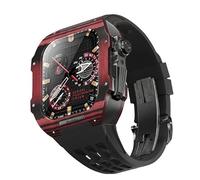 BNCXMO Latest lightweight carbon fiber case+fluororubber strap,For 8/7/6/5/4 series Replacement strap,For iwatch 44/45mm Watch Band upgrade kit