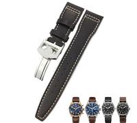 BNCXMO Leather Watchband 20mm 21mm 22mm Suitable for IWC Big Pilot Spitfir Mark 18 Portfino Calfskin Black Watch Strap