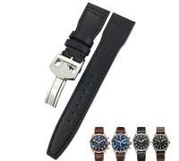 BNCXMO Leather Watchband 20mm 21mm 22mm Suitable for IWC Big Pilot Spitfir Mark 18 Portfino Calfskin Black Watch Strap