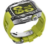 BNCXMO Luxury Carbon Fiber Watch Case+Rubber Watch Band,For SE 8 7 6 5 4 SE, Metal Retro Case and Watch Band,For Iwatch 45mm 44mm Series Watch DIY