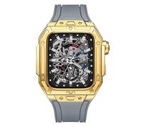 BNCXMO Luxury Metal Watch Case+Strap For Band Series 6 5 4 SE 44mm Stainless Steel Strap Rubber Bracelet for IWatch 6 5 4 SE 44mm Series