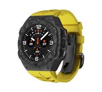 BNCXMO Luxury Modification Kit for Galaxy Watch 7 Ultra 47mm Carbon Case Rubber Strap for Galaxy Watch Ultra Carbon Fiber Cover Watchbands