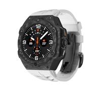 BNCXMO Luxury Modification Kit for Galaxy Watch 7 Ultra 47mm Carbon Case Rubber Strap for Galaxy Watch Ultra Carbon Fiber Cover Watchbands