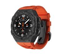 BNCXMO Luxury Modification Kit for Galaxy Watch 7 Ultra 47mm Carbon Case Rubber Strap for Galaxy Watch Ultra Carbon Fiber Cover Watchbands