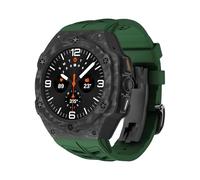 BNCXMO Luxury Modification Kit for Galaxy Watch 7 Ultra 47mm Carbon Case Rubber Strap for Galaxy Watch Ultra Carbon Fiber Cover Watchbands