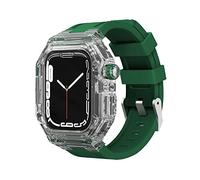 BNCXMO Luxury Transparent Modification Kit Case For 440 41mm DIY Mod Kit+Rubber Strap For Band 45mm 44mm SE 8 7 6 5 4