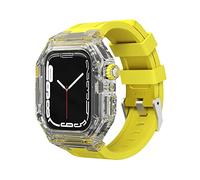 BNCXMO Luxury Transparent Modification Kit Case For 440 41mm DIY Mod Kit+Rubber Strap For Band 45mm 44mm SE 8 7 6 5 4