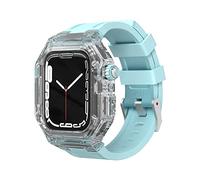 BNCXMO Luxury Transparent Modification Kit Case For 440 41mm DIY Mod Kit+Rubber Strap For Band 45mm 44mm SE 8 7 6 5 4