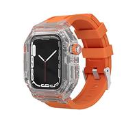 BNCXMO Luxury Transparent Modification Kit Case For 440 41mm DIY Mod Kit+Rubber Strap For Band 45mm 44mm SE 8 7 6 5 4