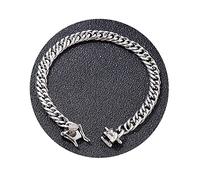BNCXMO Men's Personalised Stainless Steel Bracelet, Link Chain Bracelet, Great Gift for Men and Women, 20cm, Stainless Steel, No gemstone.