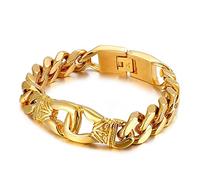 BNCXMO Men's Personalised Stainless Steel Bracelet, Retro Link Curb Chain Couple Bracelet as a Gift for Men, Friends and Family