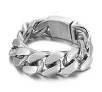 BNCXMO Men's Personalised Stainless Steel Curb Chain Bracelets for Men Men's Accessories