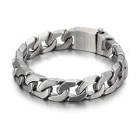 BNCXMO Men's Personalised Stainless Steel Curb Chain Couple Bracelet Great Gift for Men and Women