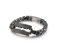 BNCXMO Men's Personalised Stainless Steel Link Dog Wrap Bracelet as a Gift for Men, Friends and Family