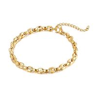 BNCXMO Men's Stainless Steel Bean Chain Cuff Bracelet Men's Accessories Length 20 cm