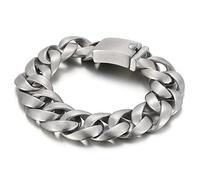 BNCXMO Men's stainless steel bracelet, smooth sand, curb chain, personalised bracelet, gift idea for men