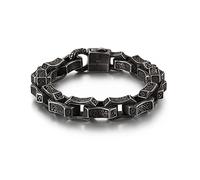 BNCXMO Men's Stainless Steel Punk Chain Bracelet Unisex Chain Personalised ic Gift for Him, 230x13mm, Stainless Steel, No gemstone.