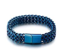 BNCXMO Men's Stainless Steel Wheat Chain Bracelet Personalised Man Bracelet, 220x12mm, Stainless Steel, No gemstone.
