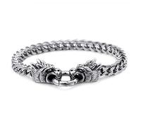 BNCXMO Men's Steel Bracelet, Dragon Head Stainless Steel Chain Bracelets 225x6mm