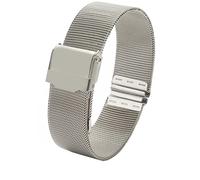 BNCXMO Milanese Loop Female Simple watchband 12 13 14 15 16 17 18 19 20 22mm Metal Weave Fashion Trend Bracelet for DW AR watchband (Color : Silver, Size : 17mm)