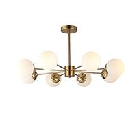 BNCXMO Modern Industry Sputnik Chandelier E27 Glass Globe Metal Golden Modern Pendant Ceiling Lamp Living Room Dining Room Bedroom Lighting 6 Lights 75X56Cm,Hanging Light(8 Lights,95X56Cm)
