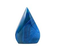 BNCXMO Natural Blue Agate Fire Flame Sculpture - Handcrafted Crystal Stone Home Decor, Feng Shui Energy Healing Ornament for Office & Meditation Spaces,6cm