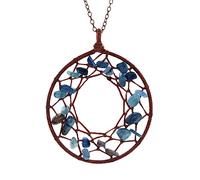 BNCXMO Natural Crystal Quartz Stone Pendant Handmade Braided Rope Round Shape Pendant Chain Necklace