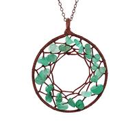 BNCXMO Natural Crystal Quartz Stone Pendant Handmade Braided Rope Round Shape Pendant Chain Necklace