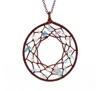 BNCXMO Natural Crystal Quartz Stone Pendant Handmade Braided Rope Round Shape Pendant Chain Necklace