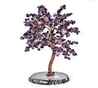 BNCXMO Natural Crystal Tree Gemstone Money Tree Feng Shui Figurine Tree of Life Ornament for Reiki Healing Good Luck Home Decoration,Q-15CM