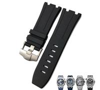 BNCXMO Natural Resin Fluorine Rubber 28 mm Watch Strap Replacement for Audemars Royal Oak Piguet Offshore for AP Watch Strap (-)