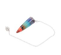 BNCXMO Natural Stone 7 Chakra Pendant Natural Dowsing Pendulum Necklaces Rainbow Layered Spiritual Amulet-E-3 No Chain