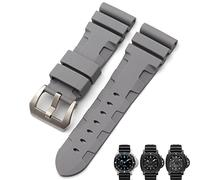BNCXMO Nature Rubber 24mm Watch Band For Submersible Luminor PAM Black Blue Red Orange Strap Butterfly Clasp