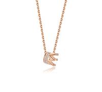 BNCXMO Necklace for Women Crown Necklace Female Clavicle Chain 925 Sterling Silver Simple Temperament Cold Wind Rose Gold Pendant for Girlfriend Gift Choker Necklace