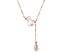 BNCXMO Necklace for Women Gourd Necklace Female Sterling Silver Clavicle Chain New Light Luxury Design Fu Lu Pendant Gift Necklaces for Women Choker Necklace