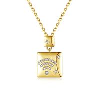 BNCXMO Necklace Jewelry, Pendant Necklaces Elongated Cable Cubic Zirconia Square Design with WiFi Symbol Valentines Day Necklace 450mm