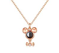 BNCXMO Necklaces for Women Girls 2020 Year Of The Mouse Necklace Mouse Pendant Sterling Silver Combined Into Cubic Zirconia Clavicle Chain Choker Necklaces