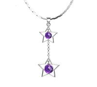 BNCXMO Necklaces for Women Girls Amethyst 925 Sterling Silver Pendant W/ 16/18 Inch Chain Necklace Jewelry for Women Choker Necklaces,Necklaces