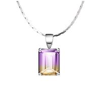 BNCXMO Necklaces for Women Girls Amethyst Pendant Necklace Auspicious Crystal Pendant Lady Sterling Silver Jewelry Classic Lady Gift Choker Necklaces