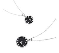 BNCXMO Necklaces for Women Girls Clock Couple Necklace a Pair of 925 Sterling Silver Pendant Men and Women Necklace Fashion Clavicle Chain Choker Necklaces