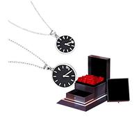 BNCXMO Necklaces for Women Girls Clock Couple Necklace a Pair of 925 Sterling Silver Pendant Men and Women Necklace Fashion Clavicle Chain Choker Necklaces