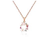BNCXMO Necklaces for Women Girls Rose Gold Wreath Pendant Necklace Sterling Silver Women's Jewelry Lucky Wreath Confession Gift Girl Jewelry Pink All-match Necklace Choker Necklaces