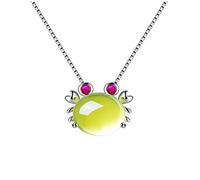BNCXMO Necklaces for Women Girls Sterling Silver Little Crab Pendant Amethyst Pink Crystal Necklace Gemstone Valentine's Day Present Women Jewelry Anniversary Day Birthday Choker Necklaces