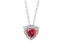 BNCXMO Pendant Necklace Ruby Gemstone Jewelry for Women Bride Engagement