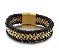 BNCXMO Personalised Gifts Bracelets Cool Bracelets Cross Bracelet Men's Wrist Chain Stainless Steel with Safety Clasp