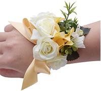 BNCXMO Pink Wrist Corsage Wedding Bracelet Bridesmaid Flower Corsage Bracelet Wedding Silk Ribbon Artificial Flowers Marriage