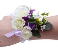 BNCXMO Pink Wrist Corsage Wedding Bracelet Bridesmaid Flower Corsage Bracelet Wedding Silk Ribbon Artificial Flowers Marriage